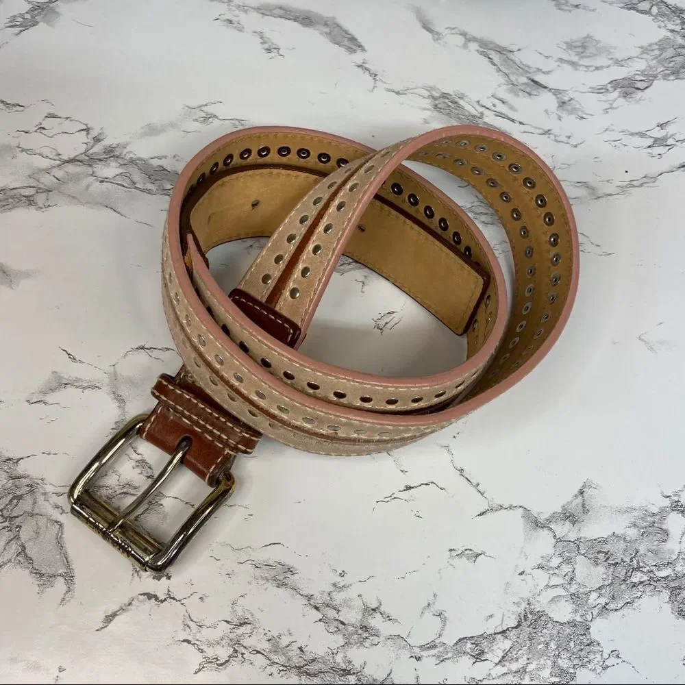 Michael By Michael Kors studded genuine leather belt